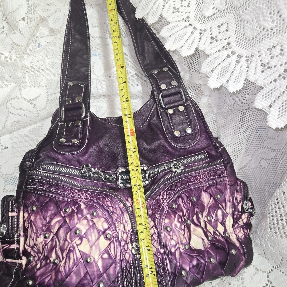 Purple Studded Shoulder Bag - Picture 3 of 5